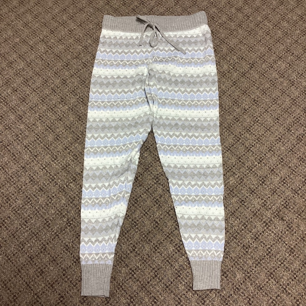 SO Blue White Gray Silver Shimmer Knit Joggers * Size Medium